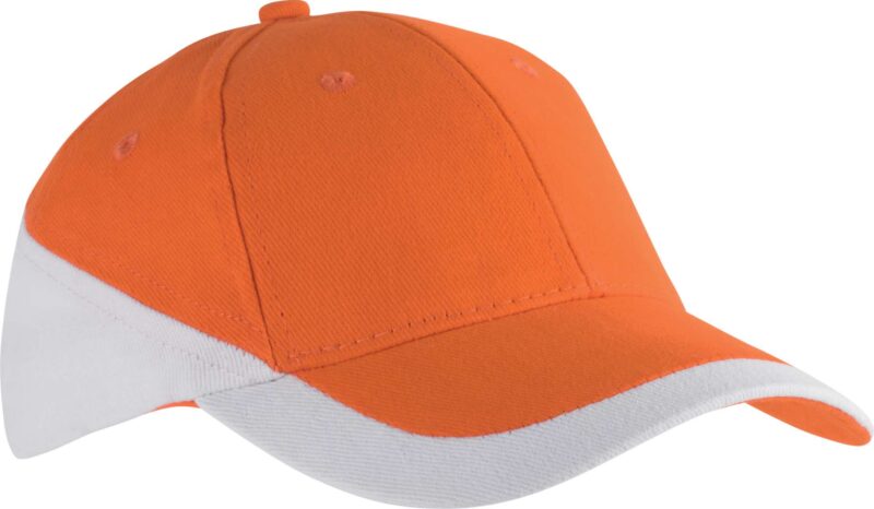 K-UP RACING - TWO-TONE 6 PANEL CAP - Πορτοκαλί/Λευκό