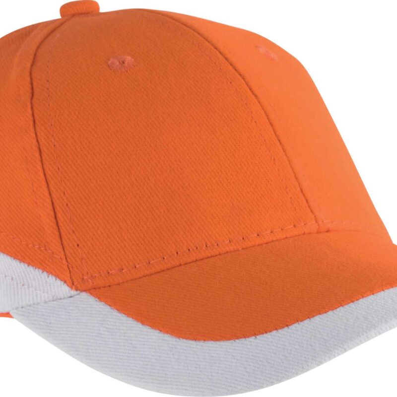 kp045-orange_white-a1 K-UP RACING - TWO-TONE 6 PANEL CAP - Πορτοκαλί/Λευκό