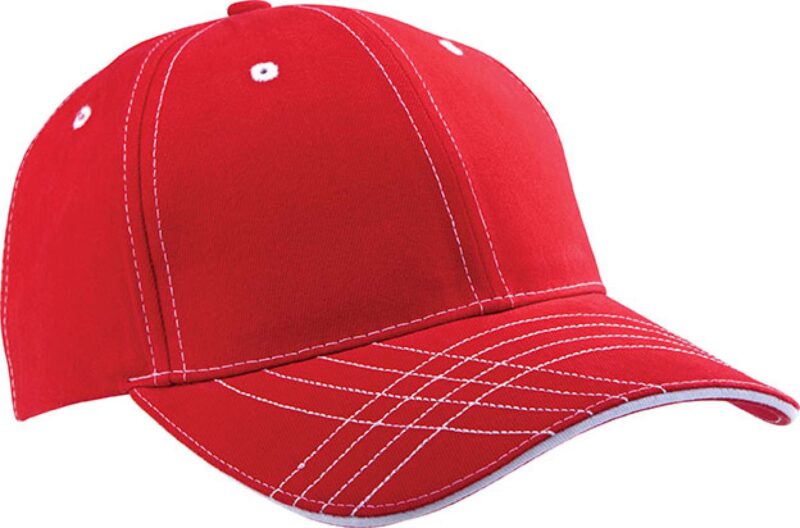 kp109-red_white-a1 K-UP 6 PANELS FASHION CAP - Κόκκινο/Λευκό