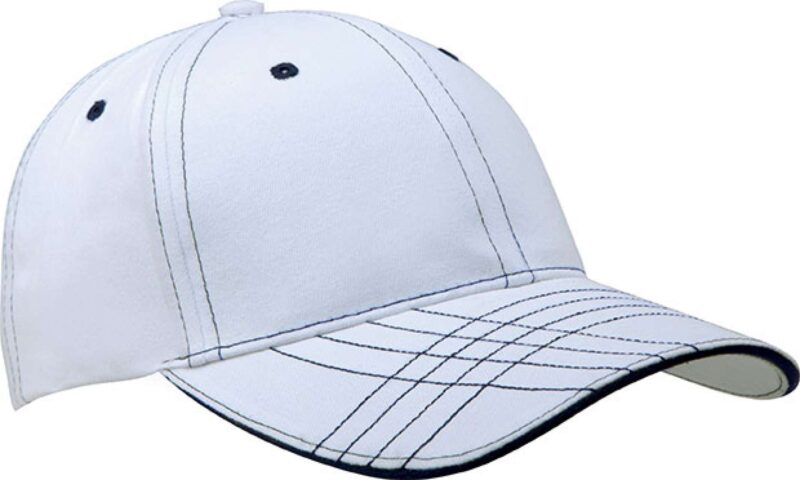 kp109-white_navy-a1 K-UP 6 PANELS FASHION CAP - Λευκό/Ναυτικό