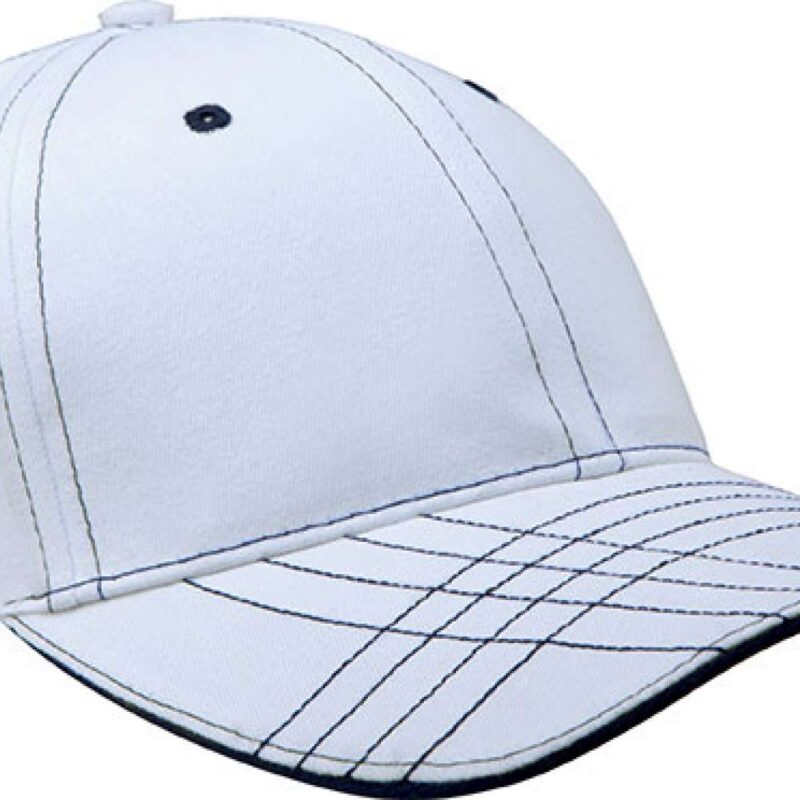 kp109-white_navy-a1 K-UP 6 PANELS FASHION CAP - Λευκό/Ναυτικό