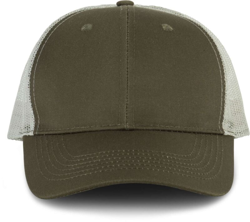 K-UP OEKOTEX CERTIFIED TRUCKER CAP - Khaki/Light Grey