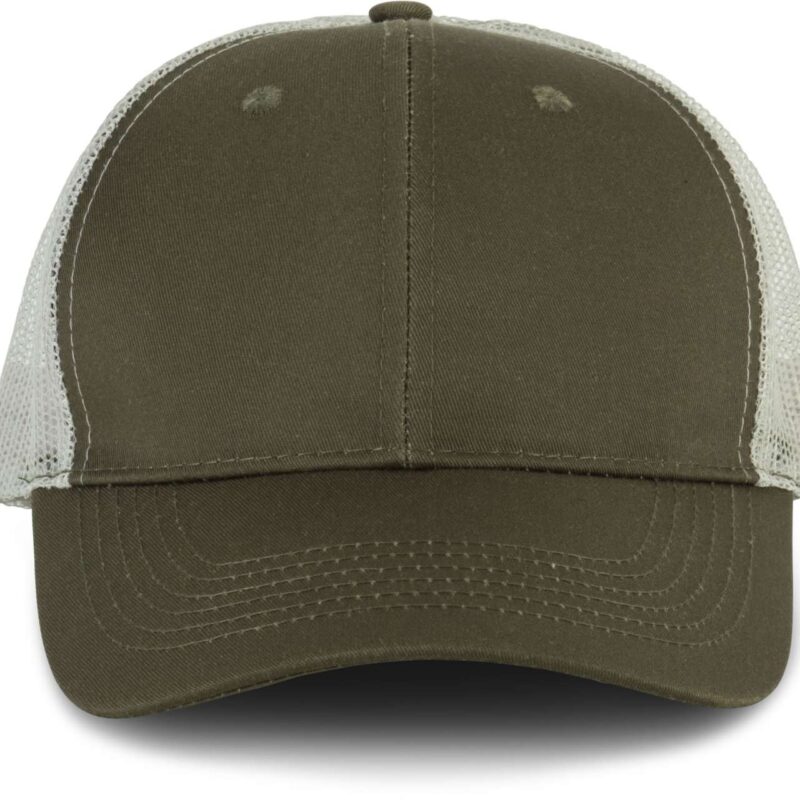 kp110-khakilight_grey-a1 K-UP OEKOTEX CERTIFIED TRUCKER CAP - Khaki/Light Grey