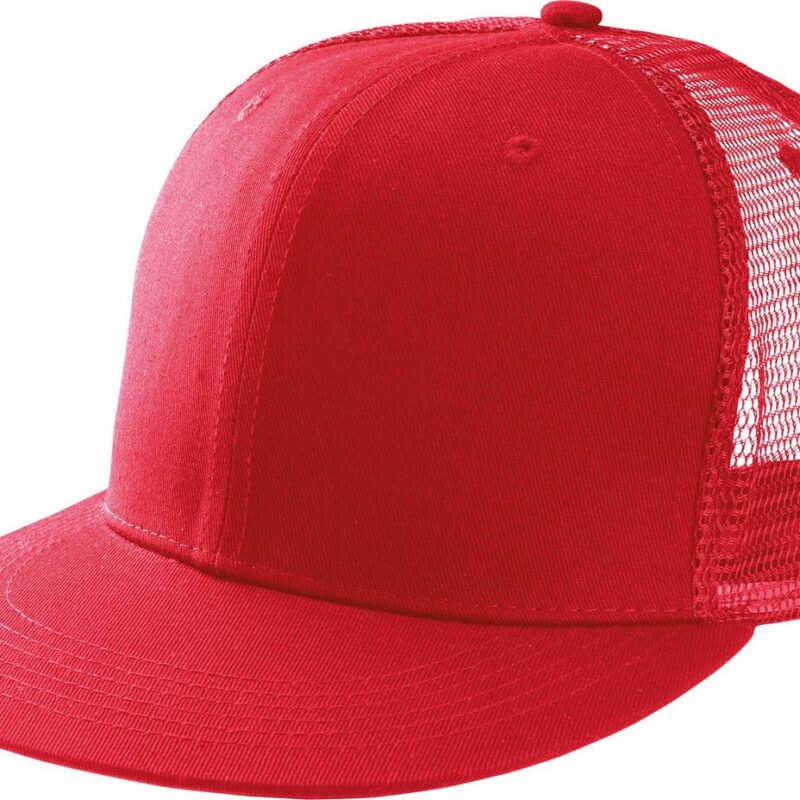 K-UP TRUCKER FLAT PEAK CAP - 6 PANELS - Κόκκινο