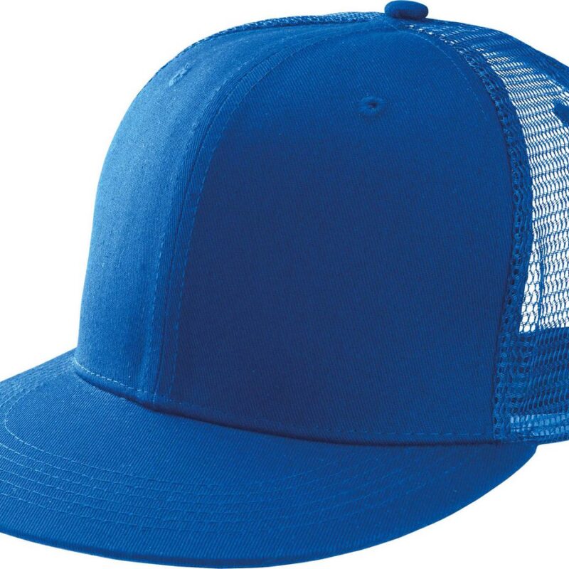 kp113-royal_blue-a1 K-UP TRUCKER FLAT PEAK CAP - 6 PANELS - Βασιλικό μπλε