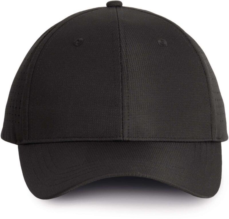 kp118-black-a1 K-UP PERFORATED PERFORATED CAP - 6 PANELS - Μαύρο