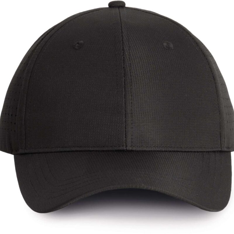 kp118-black-a1 K-UP PERFORATED PERFORATED CAP - 6 PANELS - Μαύρο