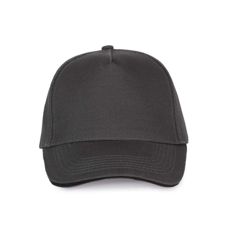 K-UP SANDWICH PEAK CAP - 5 PANELS - Σκούρο Γκρι/Μαύρο