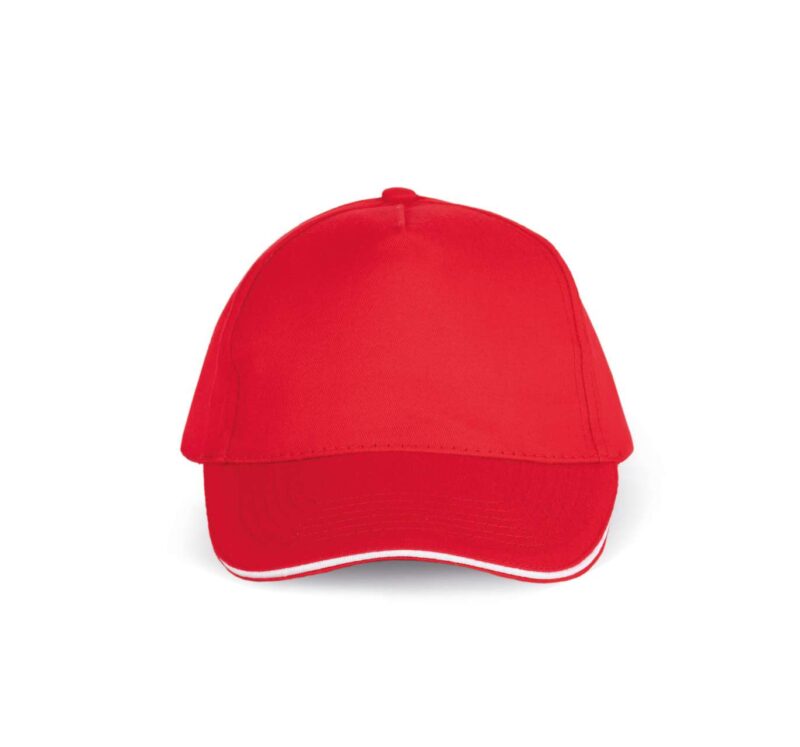 kp124-red_white-a2 K-UP SANDWICH PEAK CAP - 5 PANELS - Κόκκινο/Λευκό