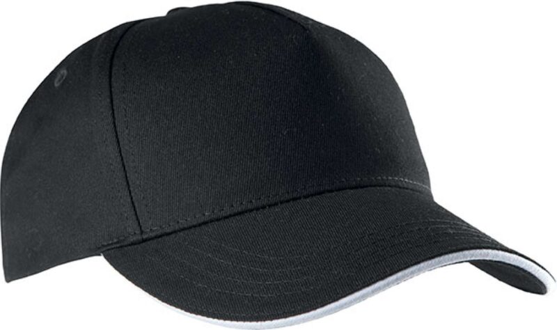 kp130-black_white-a1 K-UP SANDWICH PEAK CAP - 5 PANELS - Μαύρο και Λευκό
