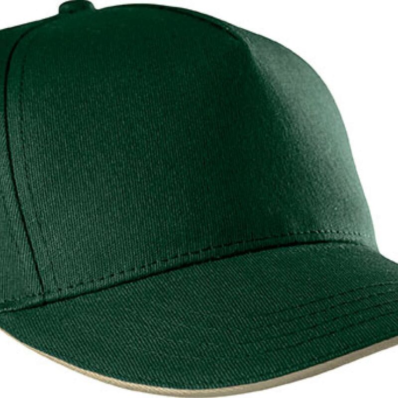 kp130-forest_green_beige-a1 K-UP SANDWICH PEAK CAP - 5 PANELS - Δασικό πράσινο/Μπεζ
