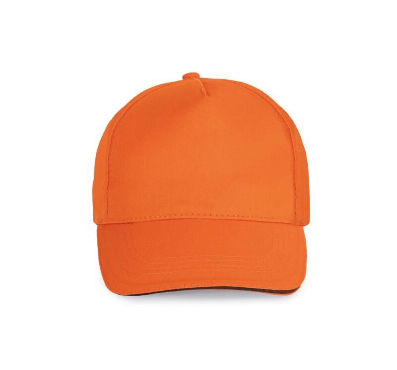 kp130-orange_dark_grey-a2 K-UP SANDWICH PEAK CAP - 5 PANELS - Πορτοκαλί/Σκούρο Γκρι