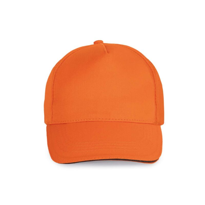 kp130-orange_dark_grey-a2 K-UP SANDWICH PEAK CAP - 5 PANELS - Πορτοκαλί/Σκούρο Γκρι