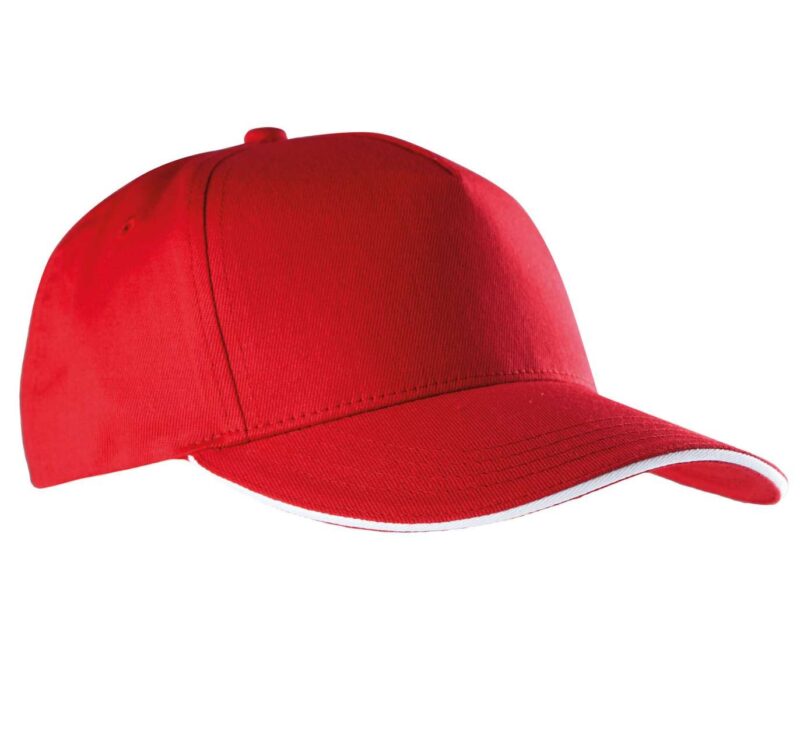 K-UP SANDWICH PEAK CAP - 5 PANELS - Κόκκινο/Λευκό