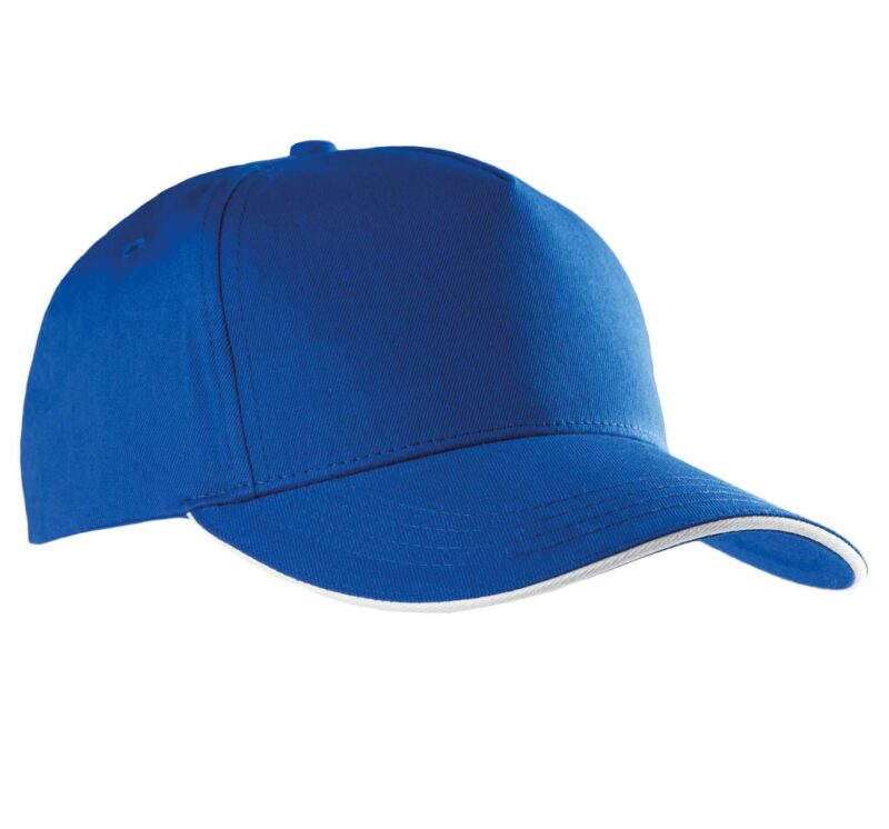 kp130-royal_blue_white-a1 K-UP SANDWICH PEAK CAP - 5 PANELS - βασιλικό μπλε/λευκό