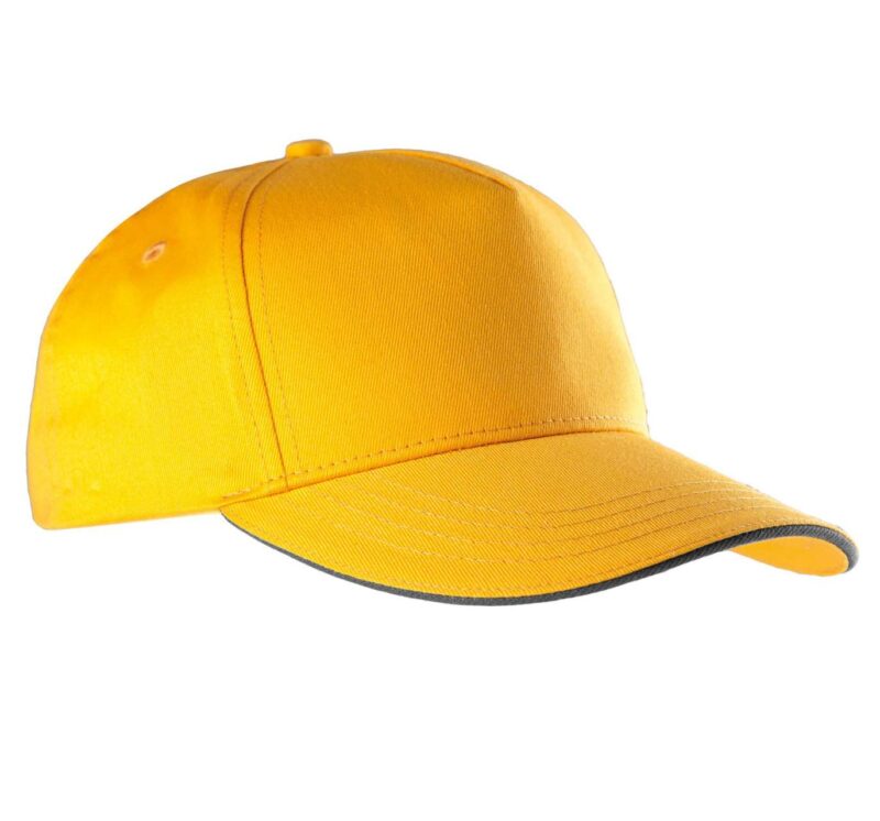 kp130-yellow_dark_grey-a1 K-UP SANDWICH PEAK CAP - 5 PANELS - Κίτρινο/Σκούρο Γκρι