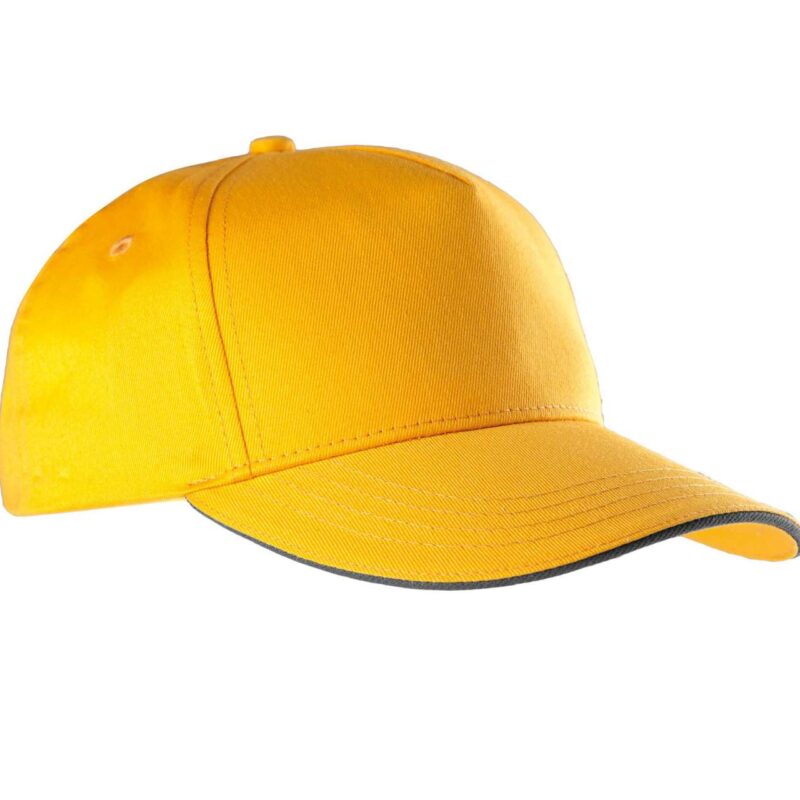kp130-yellow_dark_grey-a1 K-UP SANDWICH PEAK CAP - 5 PANELS - Κίτρινο/Σκούρο Γκρι