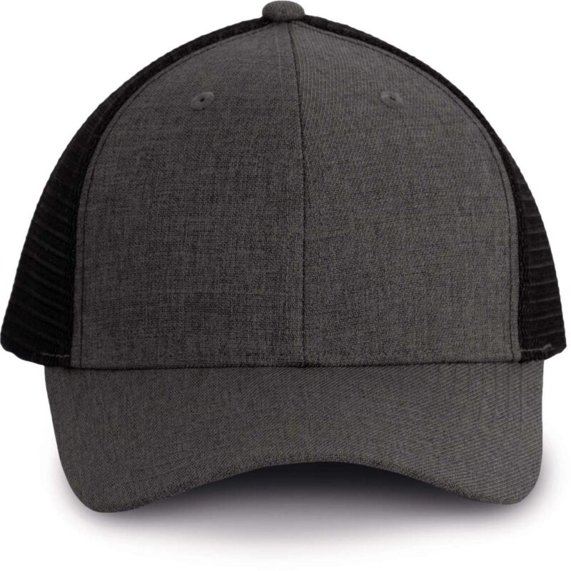 kp142-steel_grey_heatherblack-a1 K-UP URBAN TRUCKER CAP - 6 PANELS - Steel Grey Heather/Black