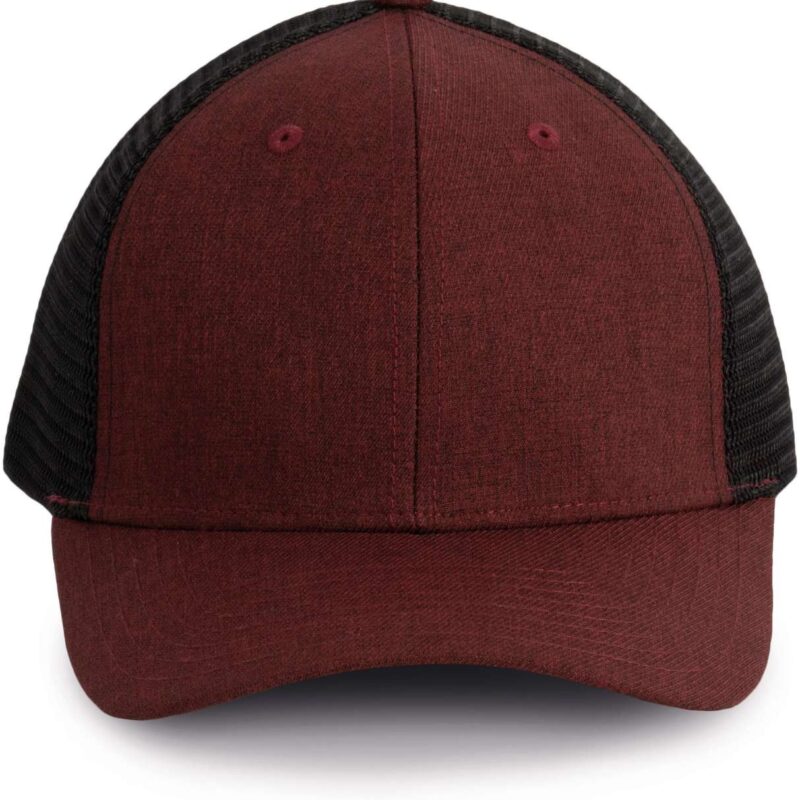 kp142-tawny_port_heatherblack-a1 K-UP URBAN TRUCKER CAP - 6 PANELS - Tawny Port Heather/Black