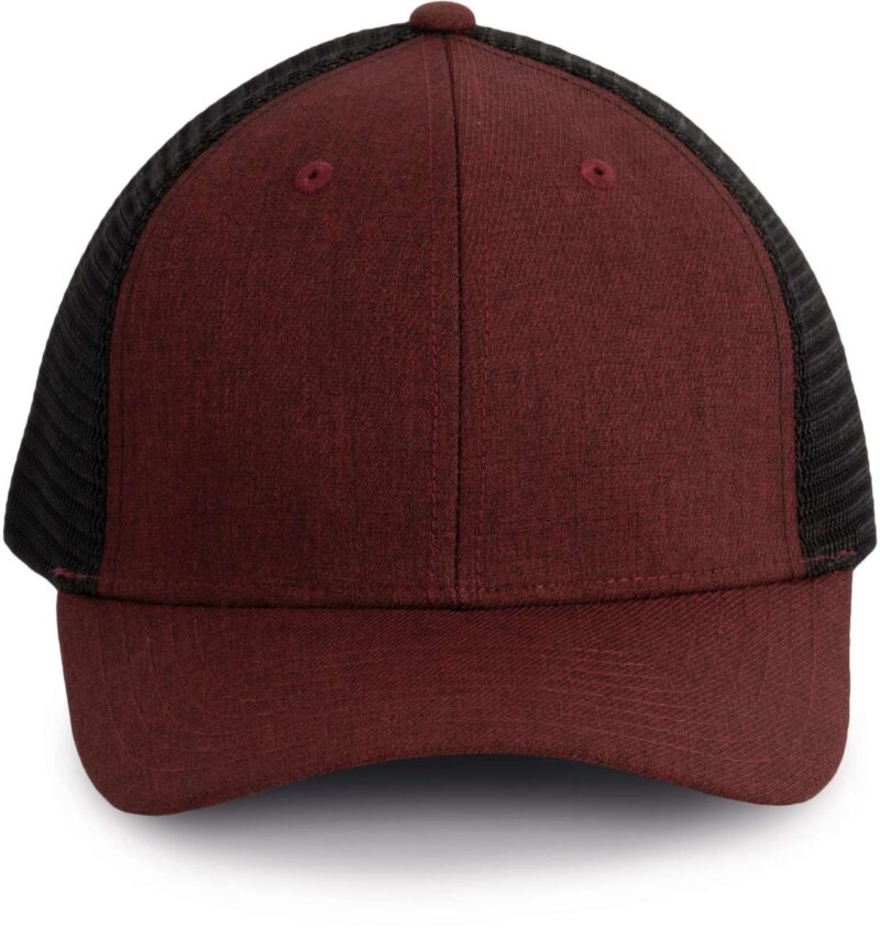 kp142-tawny_port_heatherblack-a1 K-UP URBAN TRUCKER CAP - 6 PANELS - Tawny Port Heather/Black