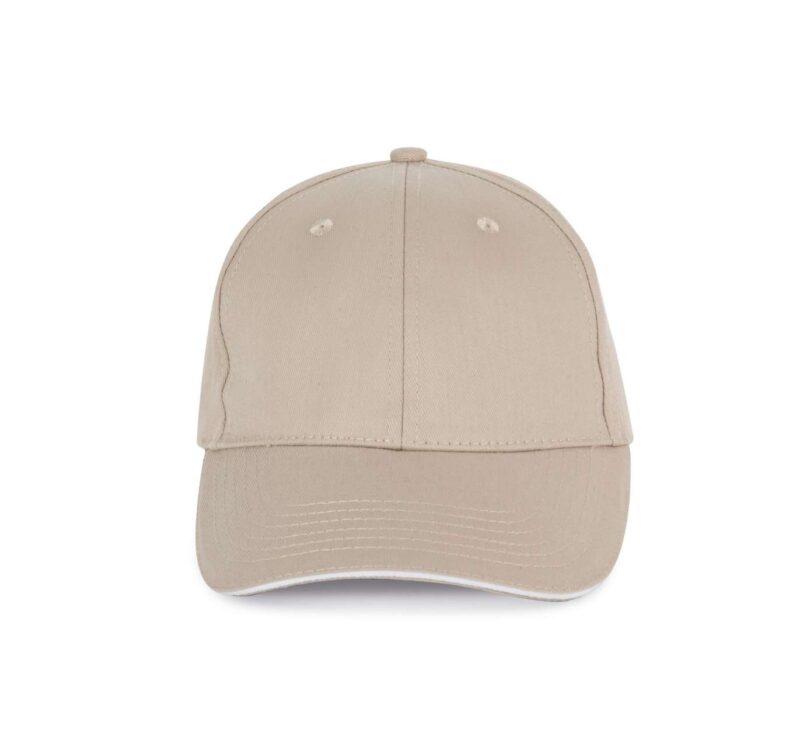 K-UP Καπέλο SANDWICH PEAK CAP - 6 PANELS - μπεζ/λευκό
