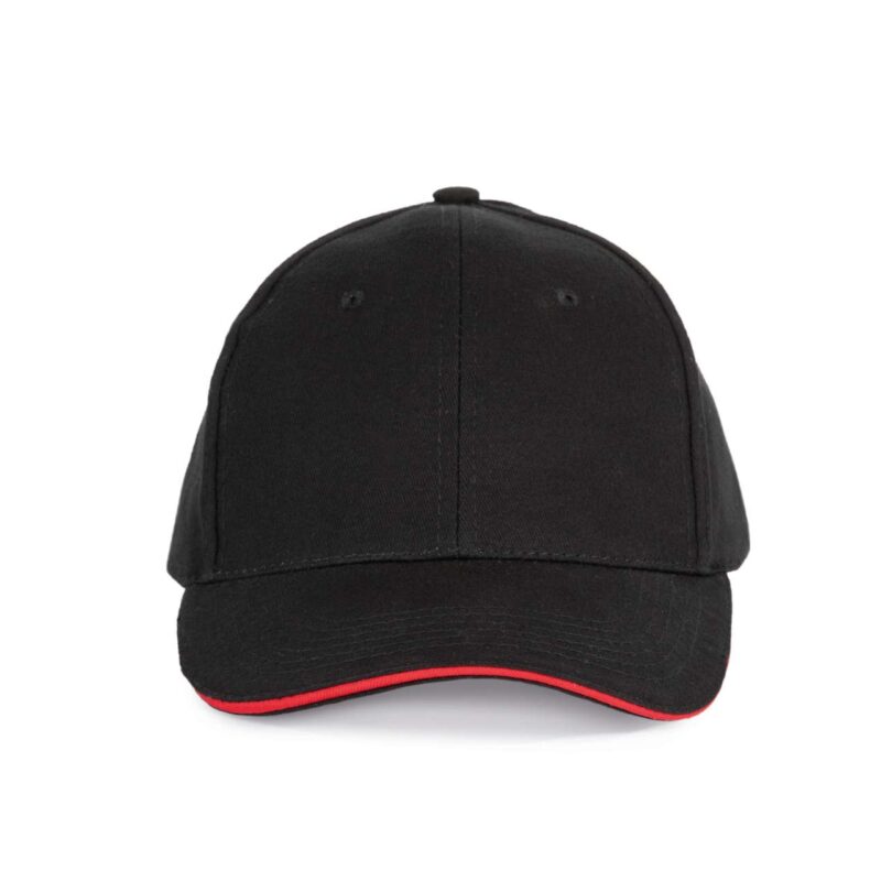 K-UP Καπέλο SANDWICH PEAK CAP - 6 PANELS - Μαύρο και Λευκό