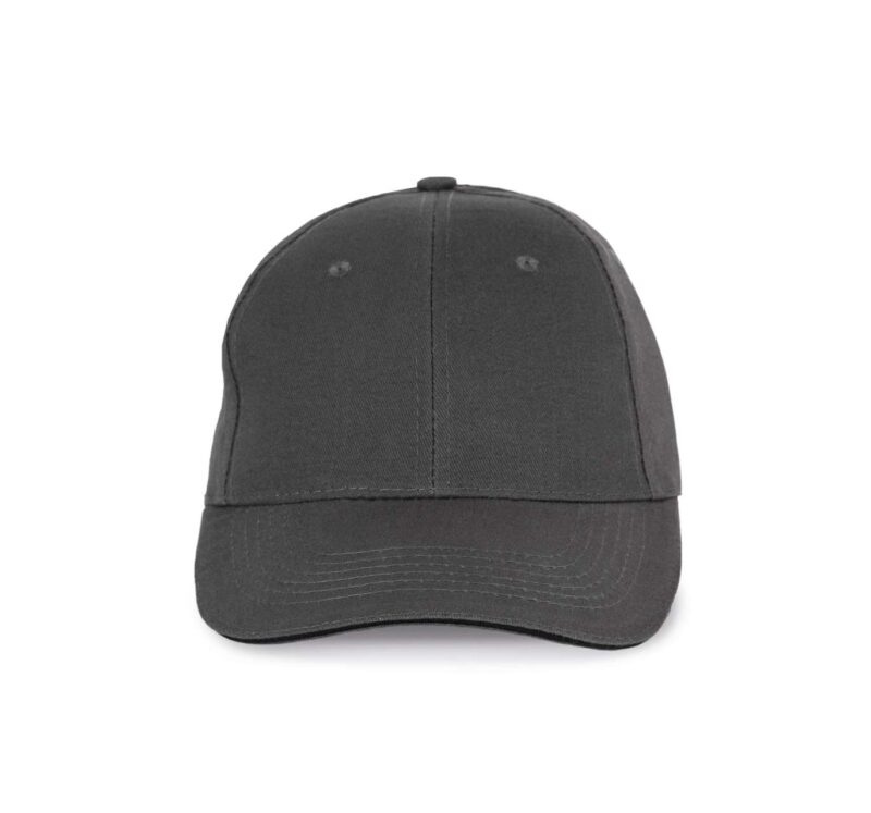 K-UP Καπέλο SANDWICH PEAK CAP - 6 PANELS - Σκούρο Γκρι/Μαύρο