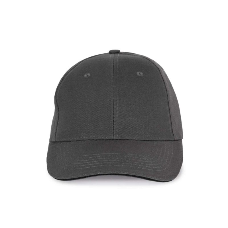 K-UP Καπέλο SANDWICH PEAK CAP - 6 PANELS - Σκούρο Γκρι/Μαύρο