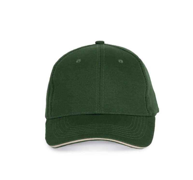 K-UP Καπέλο SANDWICH PEAK CAP - 6 PANELS - Δασικό πράσινο/Μπεζ