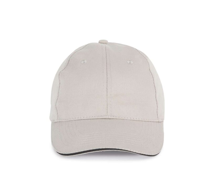 K-UP Καπέλο SANDWICH PEAK CAP - 6 PANELS - Ανοιχτό Γκρι/Σκούρο Γκρι