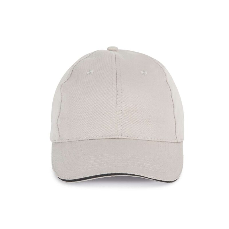K-UP Καπέλο SANDWICH PEAK CAP - 6 PANELS - Ανοιχτό Γκρι/Σκούρο Γκρι