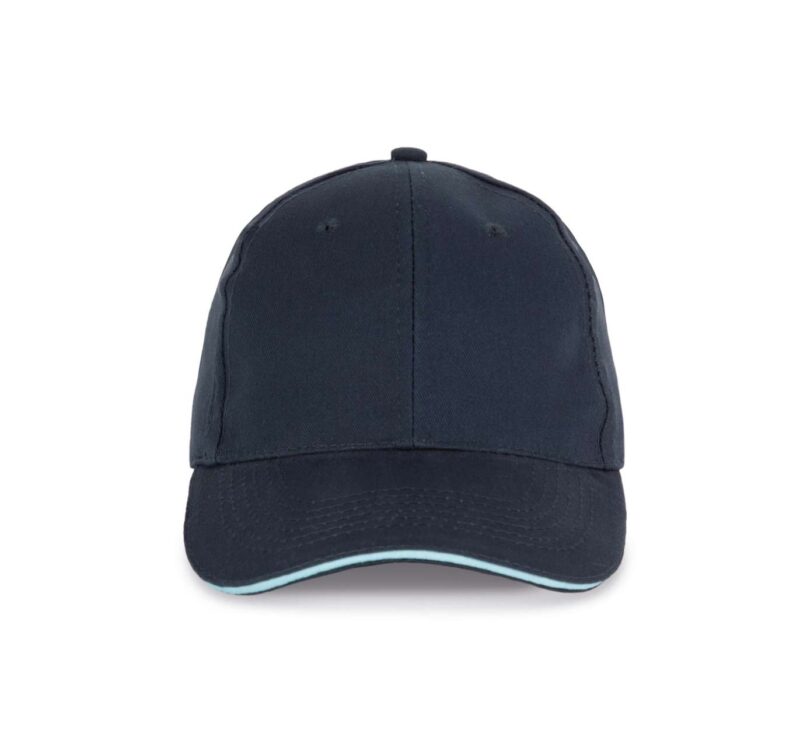 kp153-navy_sky_blue-a1 K-UP Καπέλο SANDWICH PEAK CAP - 6 PANELS - ναυτικό/γαλάζιο