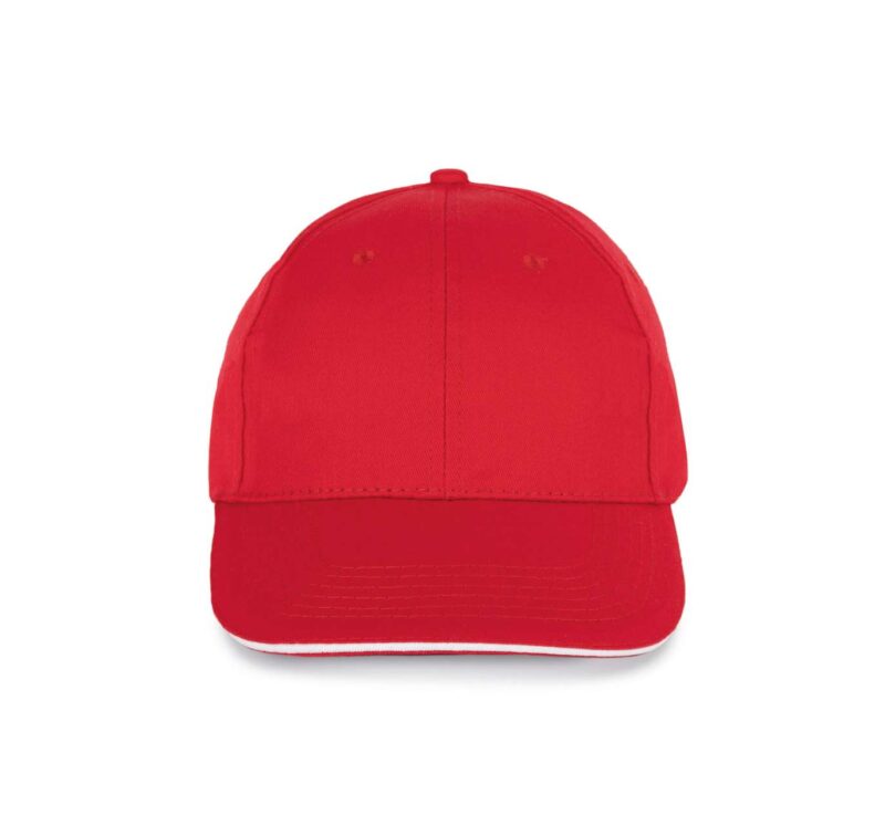 K-UP Καπέλο SANDWICH PEAK CAP - 6 PANELS - Κόκκινο/Λευκό