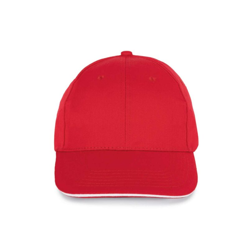 kp153-red_white-a1 K-UP Καπέλο SANDWICH PEAK CAP - 6 PANELS - Κόκκινο/Λευκό