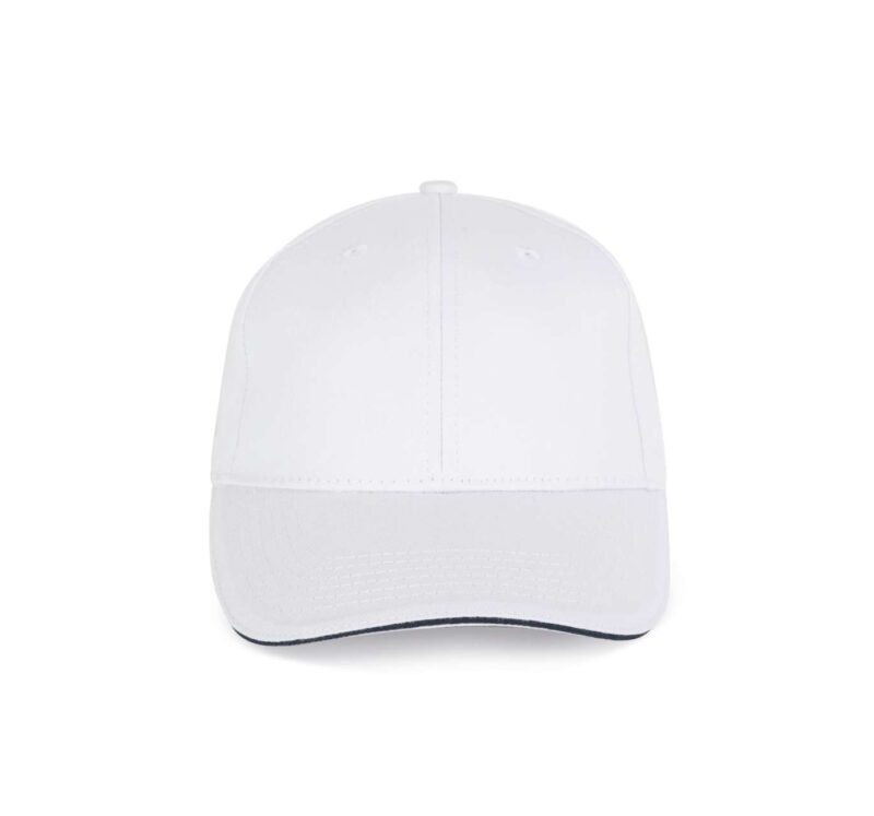 K-UP Καπέλο SANDWICH PEAK CAP - 6 PANELS - Λευκό/Ναυτικό
