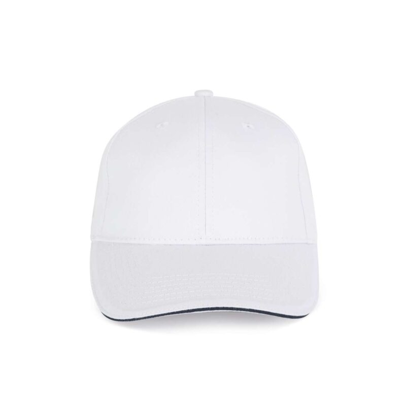 K-UP Καπέλο SANDWICH PEAK CAP - 6 PANELS - Λευκό/Ναυτικό