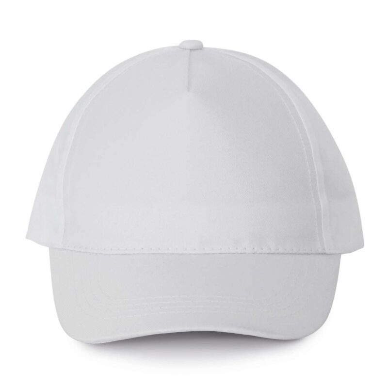 kp157-white-a2 K-UP POLYESTER CAP - 5 PANELS - Λευκό