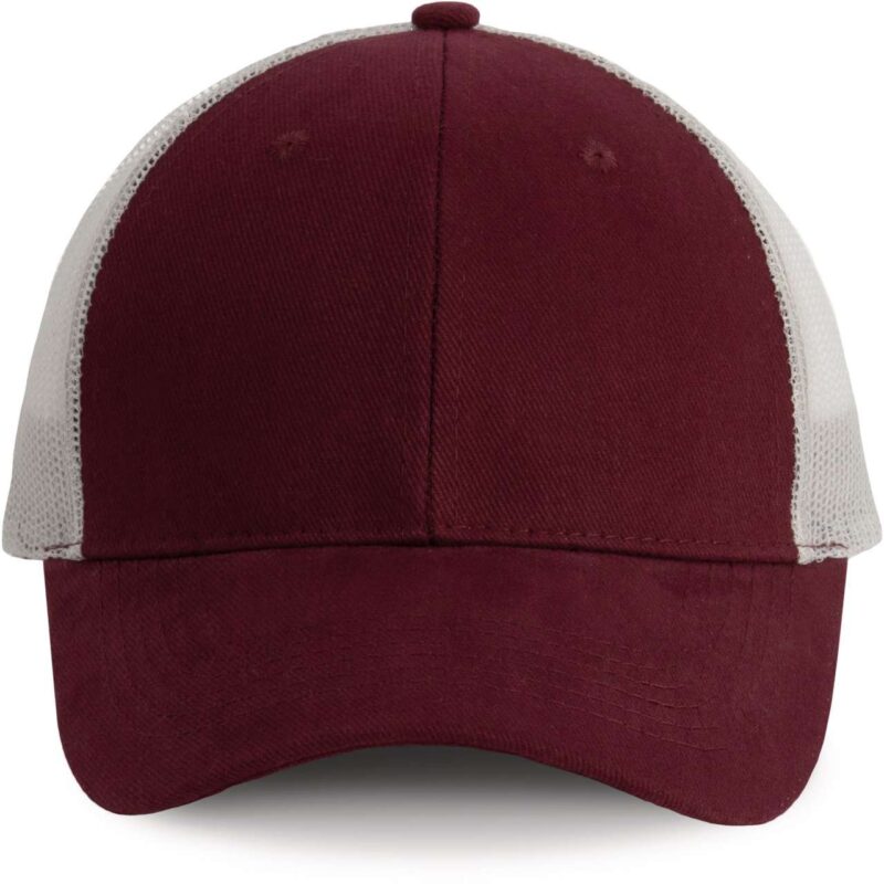 kp158-burgundylight_grey-a1 K-UP TRUCKER CAP με 6 PANELS - Burgundy/Light Grey
