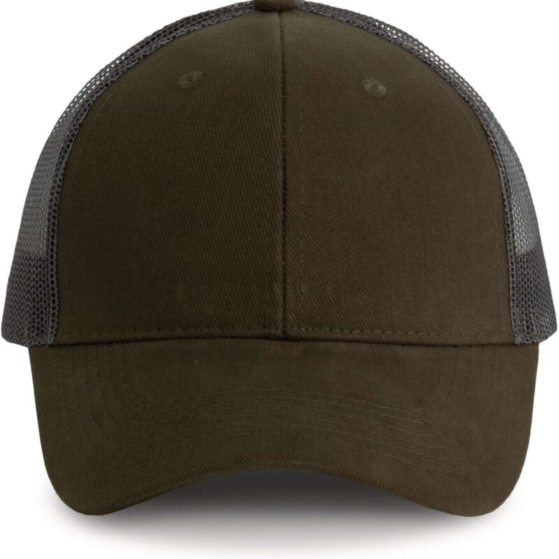 kp158-dark_khakidark_grey-a1 K-UP TRUCKER CAP με 6 PANELS - Forest Green/Light Grey