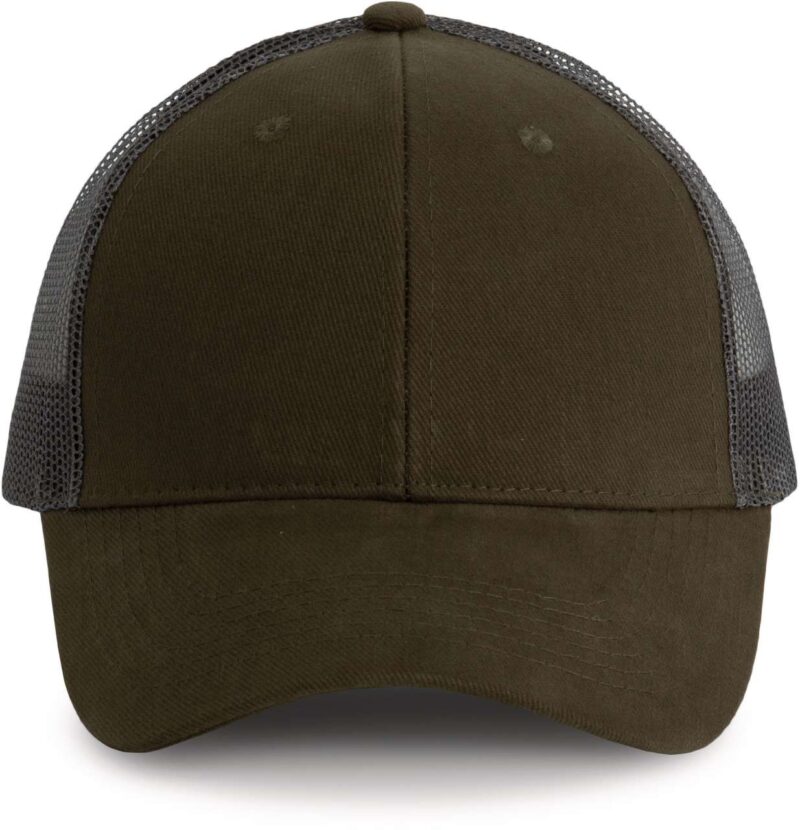 kp158-dark_khakidark_grey-a1 K-UP TRUCKER CAP με 6 PANELS - Forest Green/Light Grey