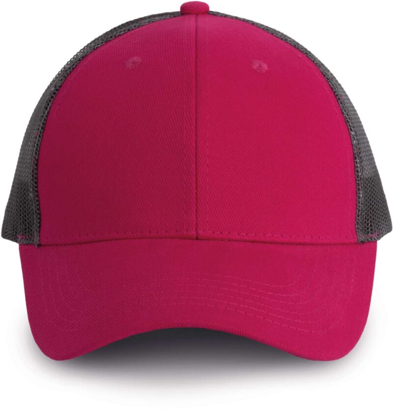 kp158-fuchsia_dark_grey-a1 K-UP TRUCKER CAP με 6 PANELS - φούξια/σκούρο γκρι