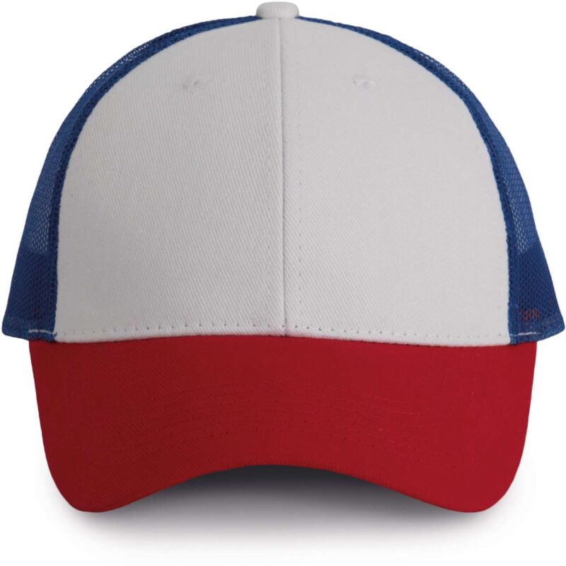K-UP TRUCKER CAP με 6 PANELS - White/Red/Royal Blue