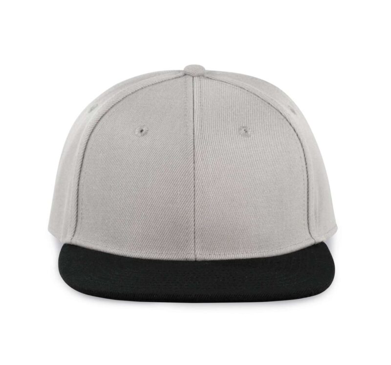 K-UP CAP SNAPBACK με 6 PANELS - Ανοιχτό Γκρι/Μαύρο