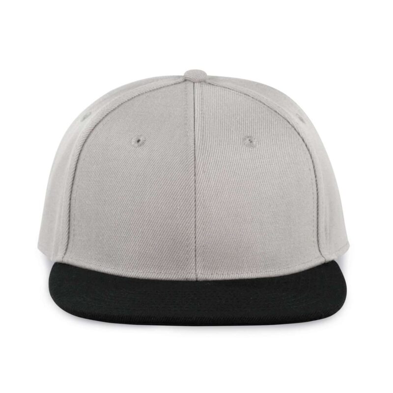 K-UP CAP SNAPBACK με 6 PANELS - Ανοιχτό Γκρι/Μαύρο