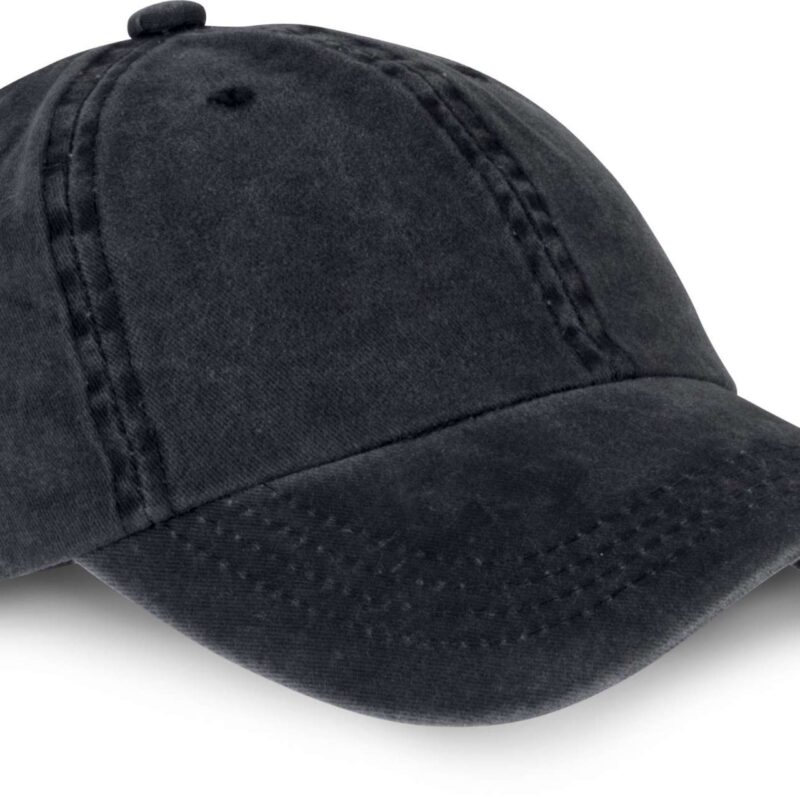 kp165-black_washed-a1 K-UP 6 PANELS CAP VINTAGE - Μαύρο Πλυμένο