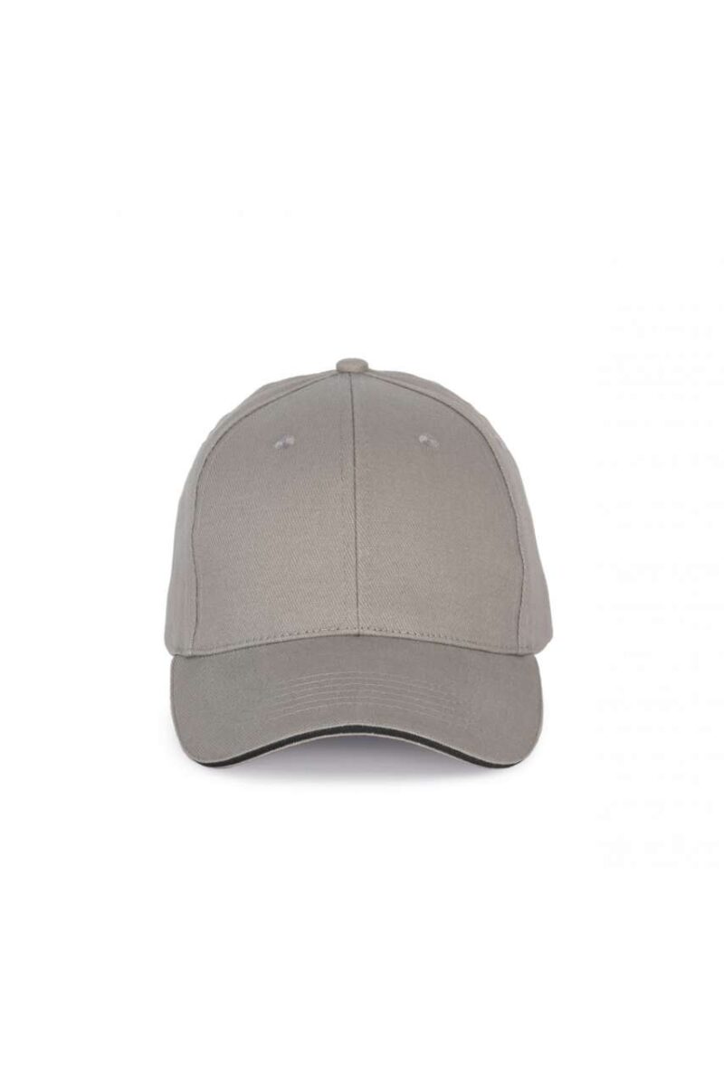 kp185-light_grey_dark_grey-a1 K-UP Καπέλο 6 CAP με CONTRASTING SANDWICH PEAK και PANELS - Ανοιχτό Γκρι/Σκούρο Γκρι