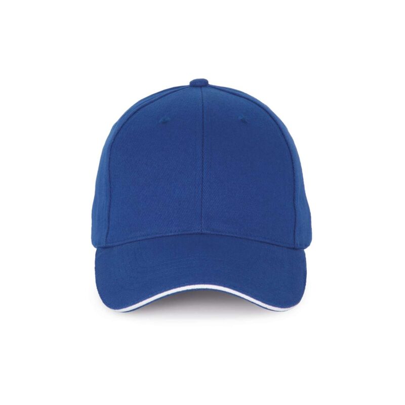 K-UP Καπέλο 6 CAP με CONTRASTING SANDWICH PEAK και PANELS - βασιλικό μπλε/λευκό