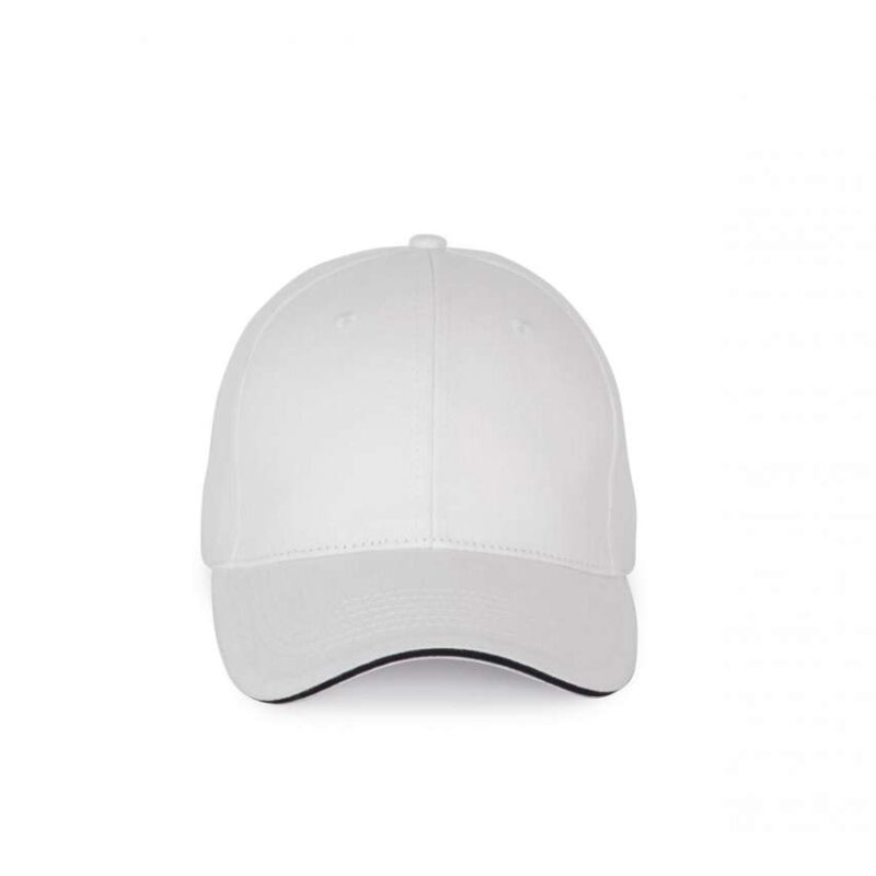 K-UP Καπέλο 6 CAP με CONTRASTING SANDWICH PEAK και PANELS - Λευκό/Ναυτικό