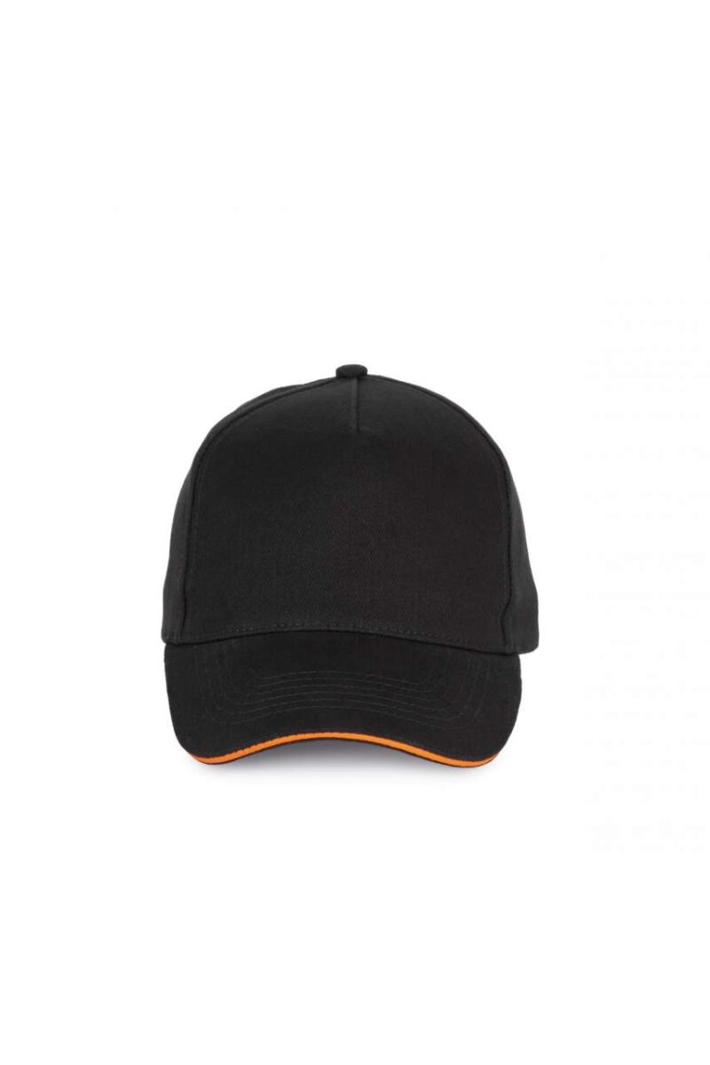 K-UP CAP 5 PANELS COTTON SANDWICH - Μαύρο και Λευκό