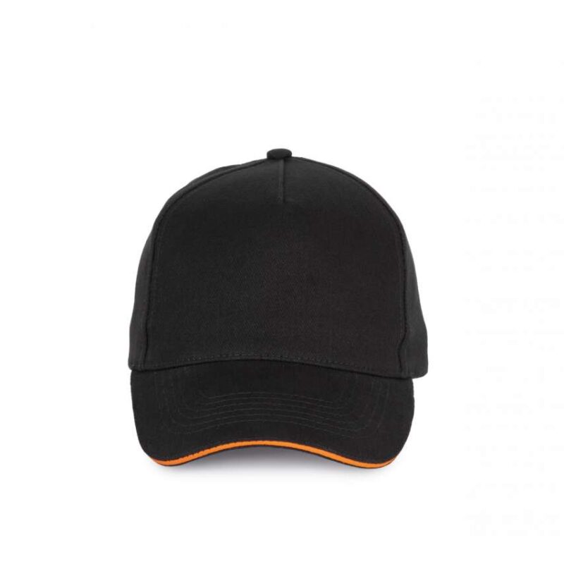 K-UP CAP 5 PANELS COTTON SANDWICH - Μαύρο